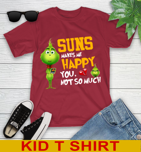 NBA Phoenix Suns Makes Me Happy You Not So Much Grinch Basketball Sports Youth T-Shirt 12