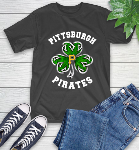 MLB Pittsburgh Pirates Three Leaf Clover St Patrick's Day Baseball Sports T-Shirt