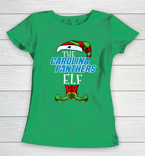 Carolina Panthers Christmas ELF Funny NFL Women's T-Shirt 5