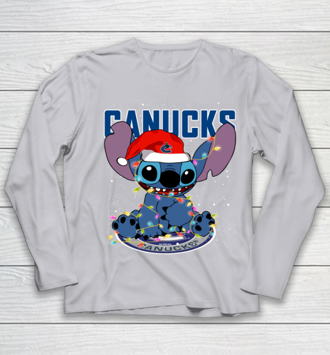 Vancouver Canucks NHL Hockey noel stitch Christmas Youth Long Sleeve 3
