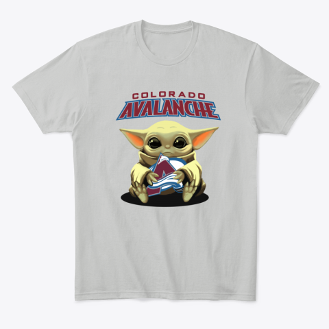 xsr3 baby yoda hugs the colorado avalanche classic t shirt 2 front ash