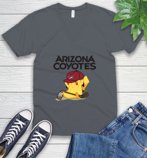 NHL Pikachu Hockey Sports Arizona Coyotes V-Neck T-Shirt 5