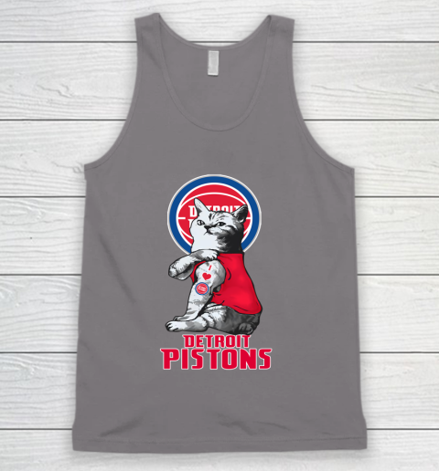 NBA Basketball My Cat Loves Detroit Pistons Tank Top 6