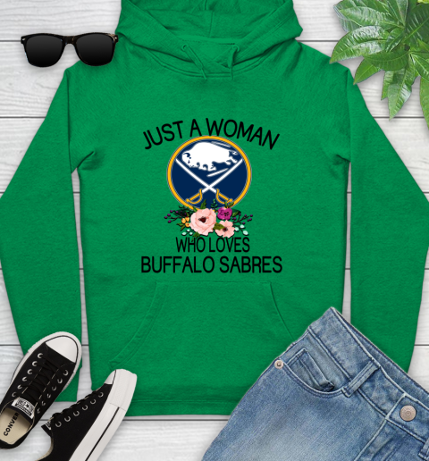NHL Just A Woman Who Loves Buffalo Sabres Hockey Sports Youth Hoodie 5