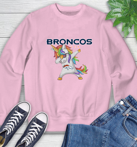 Denver Broncos NFL Football Funny Unicorn Dabbing Sports Sweatshirt 9