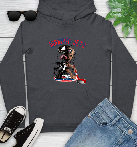 NHL Winnipeg Jets Hockey Venom Groot Guardians Of The Galaxy Youth Hoodie 8