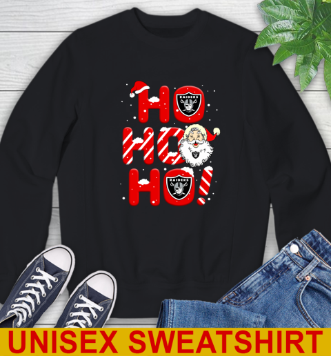 Oakland Raiders NFL Football Ho Ho Ho Santa Claus Merry Christmas Shirt Sweatshirt