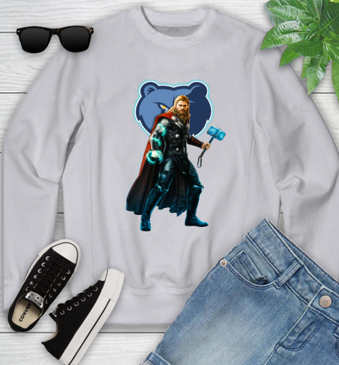 NBA Thor Avengers Endgame Basketball Memphis Grizzlies Youth Sweatshirt 4