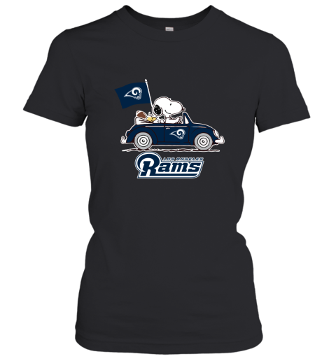 Snoopy And Woodstock Ride The Los Angeles Rams Car NFL Women's T-Shirt