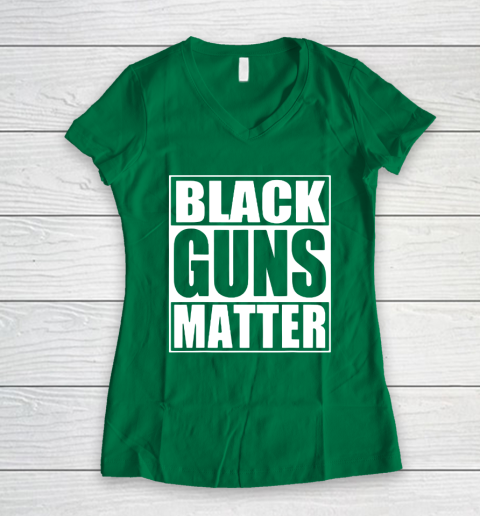 Black Guns Matter Women's V-Neck T-Shirt 3