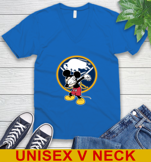 Buffalo Sabres NHL Hockey Dabbing Mickey Disney Sports V-Neck T-Shirt 6