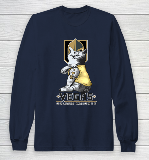 NHL My Cat Loves Vegas Golden Knights Hockey Long Sleeve T-Shirt 2