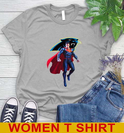NFL Superman DC Sports Football Carolina Panthers Women's T-Shirt 5
