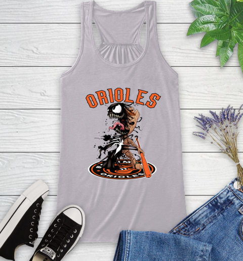 MLB Baltimore Orioles Baseball Venom Groot Guardians Of The Galaxy Racerback Tank 5