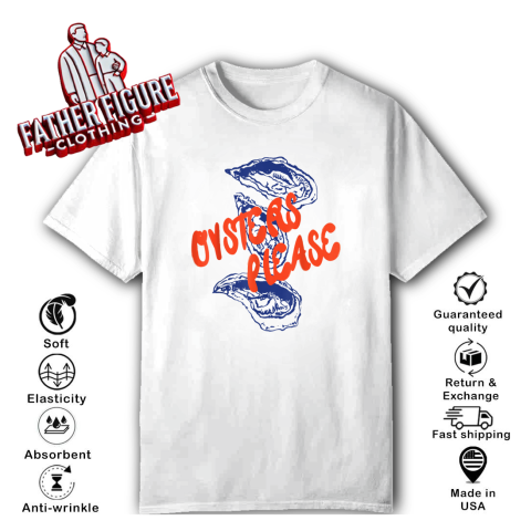 Oysters Please Retro Summer Coastal Aesthetic T-Shirt