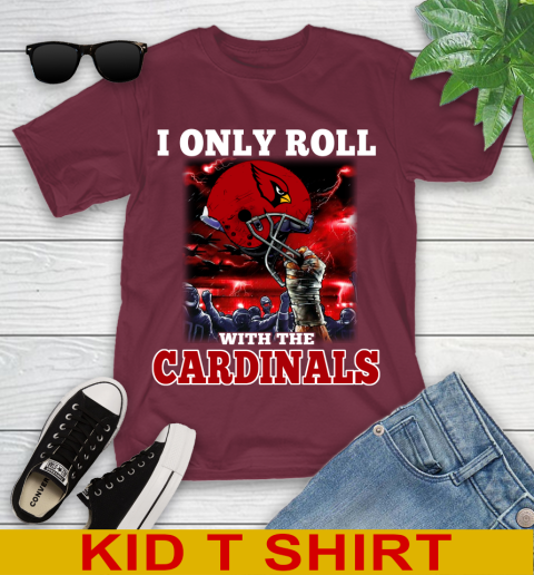 Arizona Cardinals NFL Football I Only Roll With My Team Sports Youth T-Shirt 5