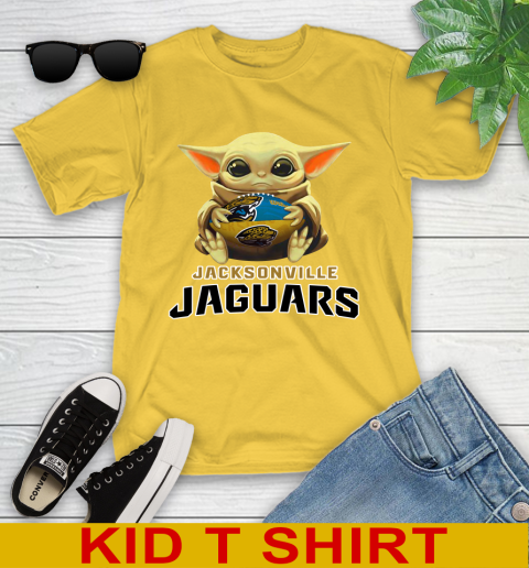 NFL Football Jacksonville Jaguars Baby Yoda Star Wars Shirt Youth T-Shirt 8