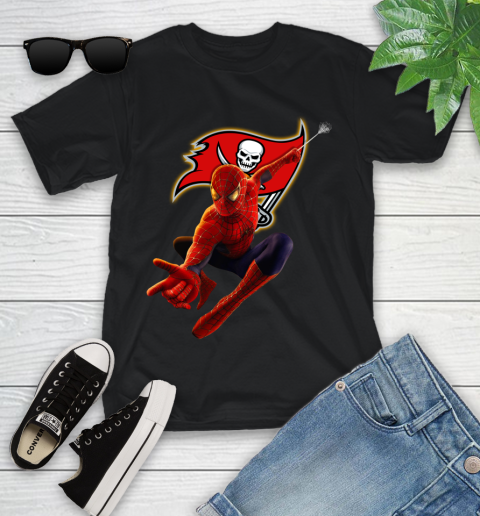 NFL Spider Man Avengers Endgame Football Tampa Bay Buccaneers Youth T-Shirt 2