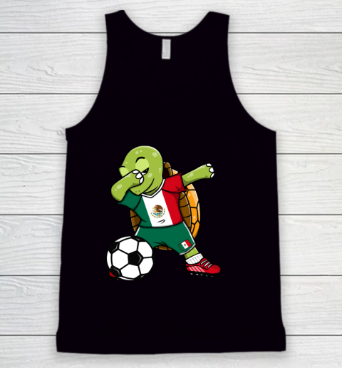 Dabbing Turtle Mexico Soccer Fans Jersey Mexican Football Tank Top