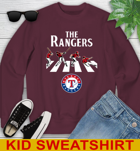 MLB Baseball Texas Rangers The Beatles Rock Band Shirt Youth Sweatshirt 4