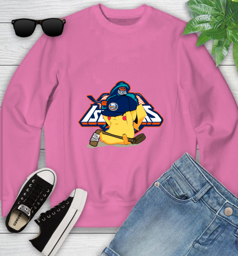 NHL Pikachu Hockey Sports New York Islanders Youth Sweatshirt 7