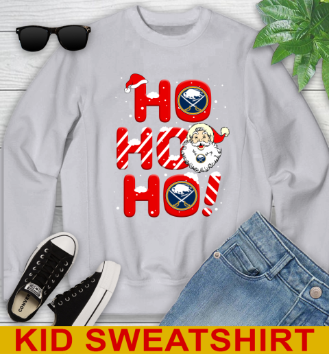 Buffalo Sabres NHL Hockey Ho Ho Ho Santa Claus Merry Christmas Shirt Youth Sweatshirt 3