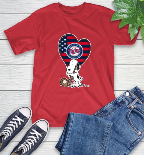 Minnesota Twins MLB Baseball The Peanuts Movie Adorable Snoopy T-Shirt 10