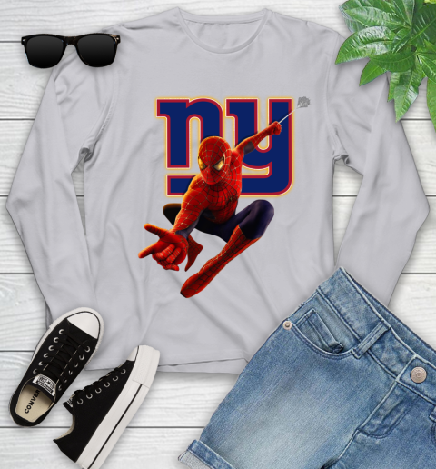 NFL Spider Man Avengers Endgame Football New York Giants Youth Long Sleeve 5