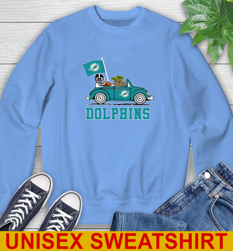 NFL Football Miami Dolphins Darth Vader Baby Yoda Driving Star Wars Shirt Sweatshirt 11