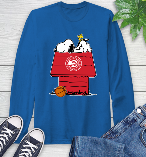 Atlanta Hawks NBA Basketball Snoopy Woodstock The Peanuts Movie Long Sleeve T-Shirt 9