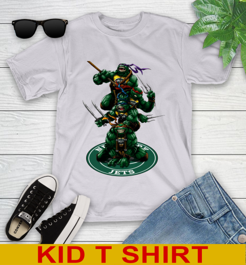 NFL Football New York Jets Teenage Mutant Ninja Turtles Shirt Youth T-Shirt 5