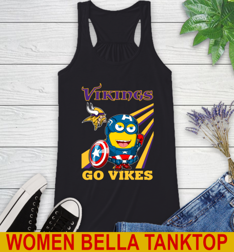 NFL Football Minnesota Vikings Captain America Marvel Avengers Minion Shirt Racerback Tank