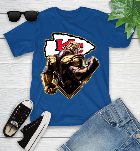NFL Thanos Avengers Endgame Football Sports Kansas City Chiefs Youth T-Shirt 9