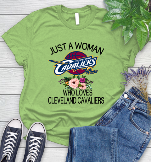 NBA Just A Woman Who Loves Cleveland Cavaliers Basketball Sports Women's T-Shirt 7