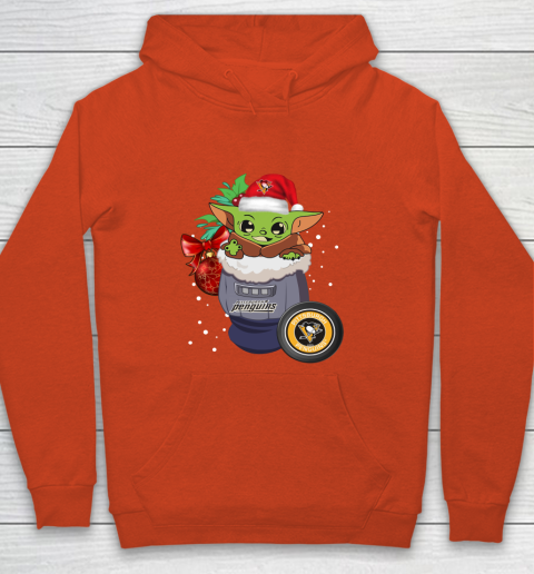 Pittsburgh Penguins Christmas Baby Yoda Star Wars Funny Happy NHL Youth Hoodie 4