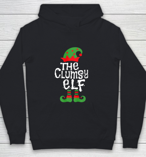 Clumsy Elf Family Matching Christmas Group Funny Pajama Youth Hoodie