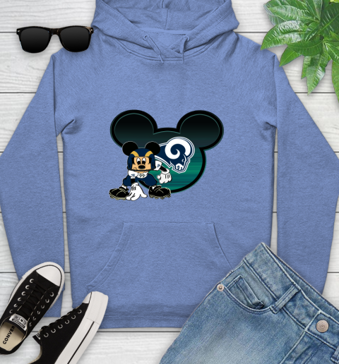 NFL Los Angeles Rams Mickey Mouse Disney Football T Shirt Youth Hoodie 12