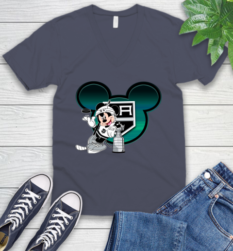 NHL Los Angeles Kings Stanley Cup Mickey Mouse Disney Hockey T Shirt V-Neck T-Shirt 9