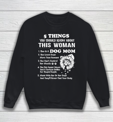 Mother's Day Funny Gift Ideas Apparel  Cool Retro Dog Mom Fact Printed Shirt Pitbull Lovers Mom Bir Sweatshirt