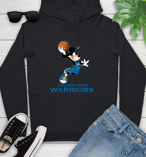 NBA Basketball Golden State Warriors Cheerful Mickey Mouse Shirt Youth Hoodie