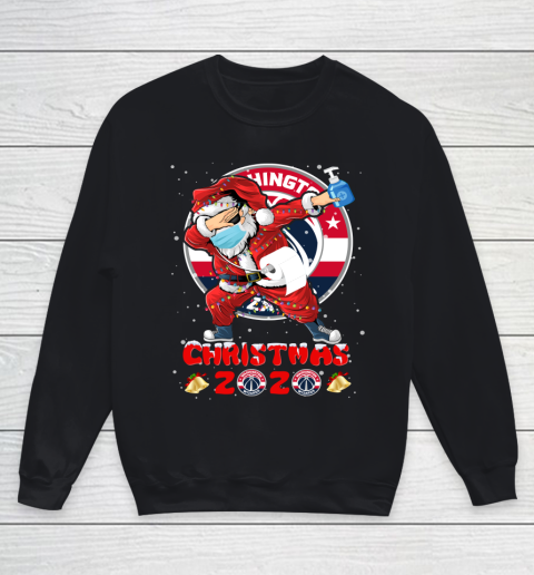 Washington Wizards Funny Santa Claus Dabbing Christmas 2020 NBA Youth Sweatshirt