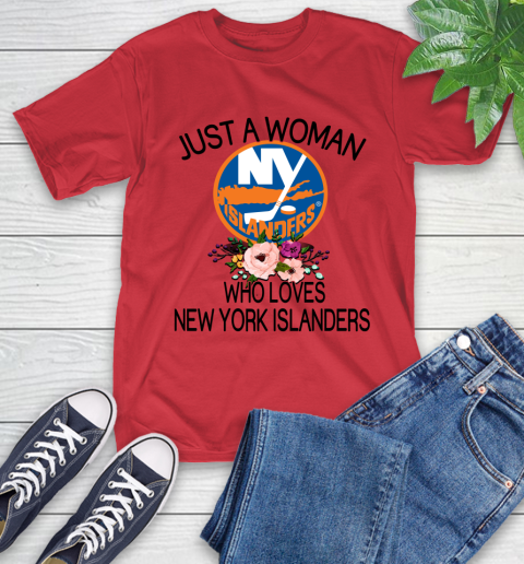 NHL Just A Woman Who Loves New York Islanders Hockey Sports T-Shirt 10