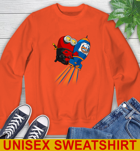 NHL Hockey New York Islanders Deadpool Minion Marvel Shirt Sweatshirt 3