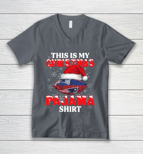 New England Patriots This Is My Christmas Pajama Shirt NFL V-Neck T-Shirt 4