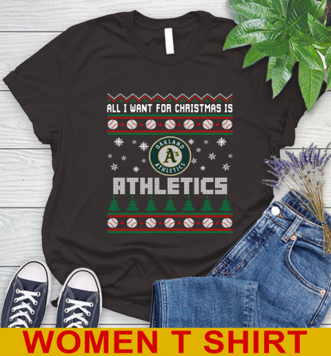 MLB All I Want For Christmas Is Oakland Athletics Baseball Sports 93