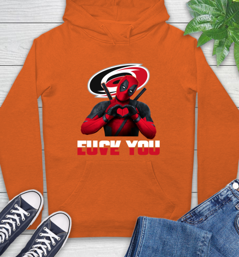NHL Carolina Hurricanes Deadpool Love You Fuck You Hockey Sports Hoodie 4