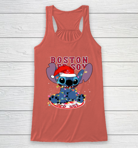 Boston Red Sox MLB noel stitch Baseball Christmas Racerback Tank 2