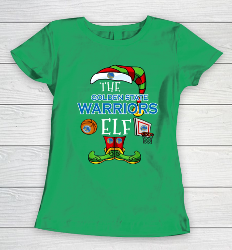Golden State Warriors Christmas ELF Funny NBA Women's T-Shirt 5