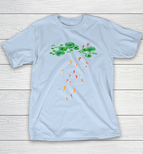 Watercolor Japanese Koi Fish Goldfish Lily Pad Lotus Leaf Beauty Youth T-Shirt 5
