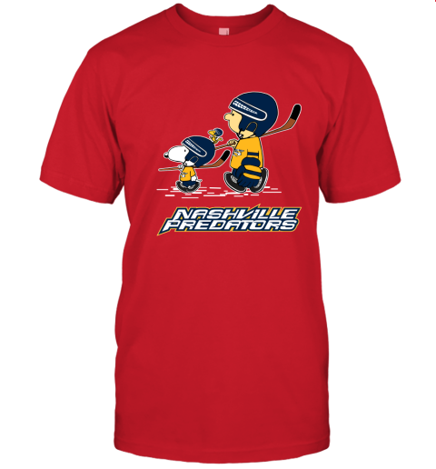 bz8z lets play nashville predators ice hockey snoopy nhl shirt jersey t shirt 60 front red